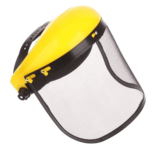 casque de sécurité coupe-bordures jaune