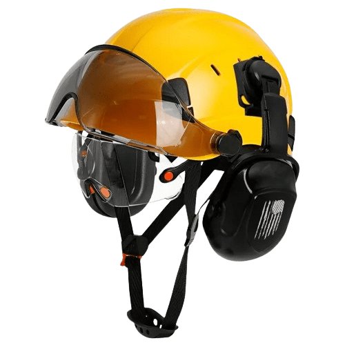 casque de sécurité jaune