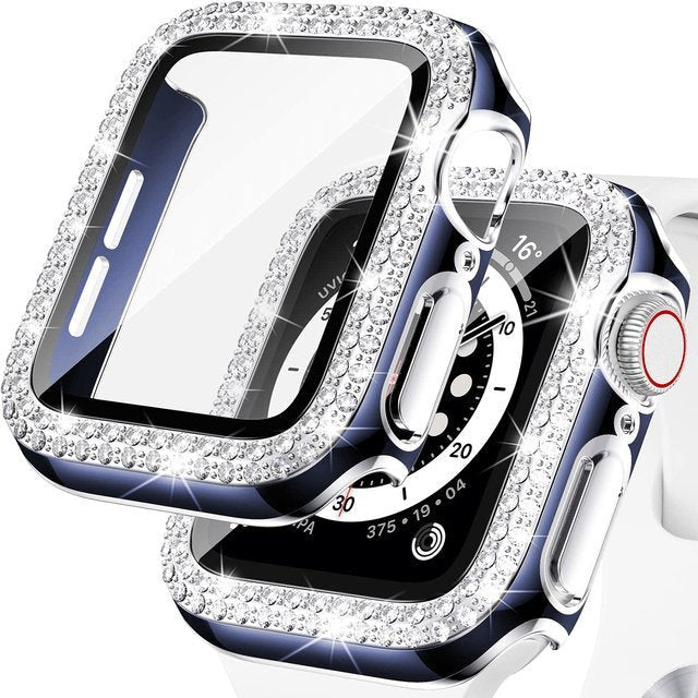 Coque diamant pour montre connectée couleur noir