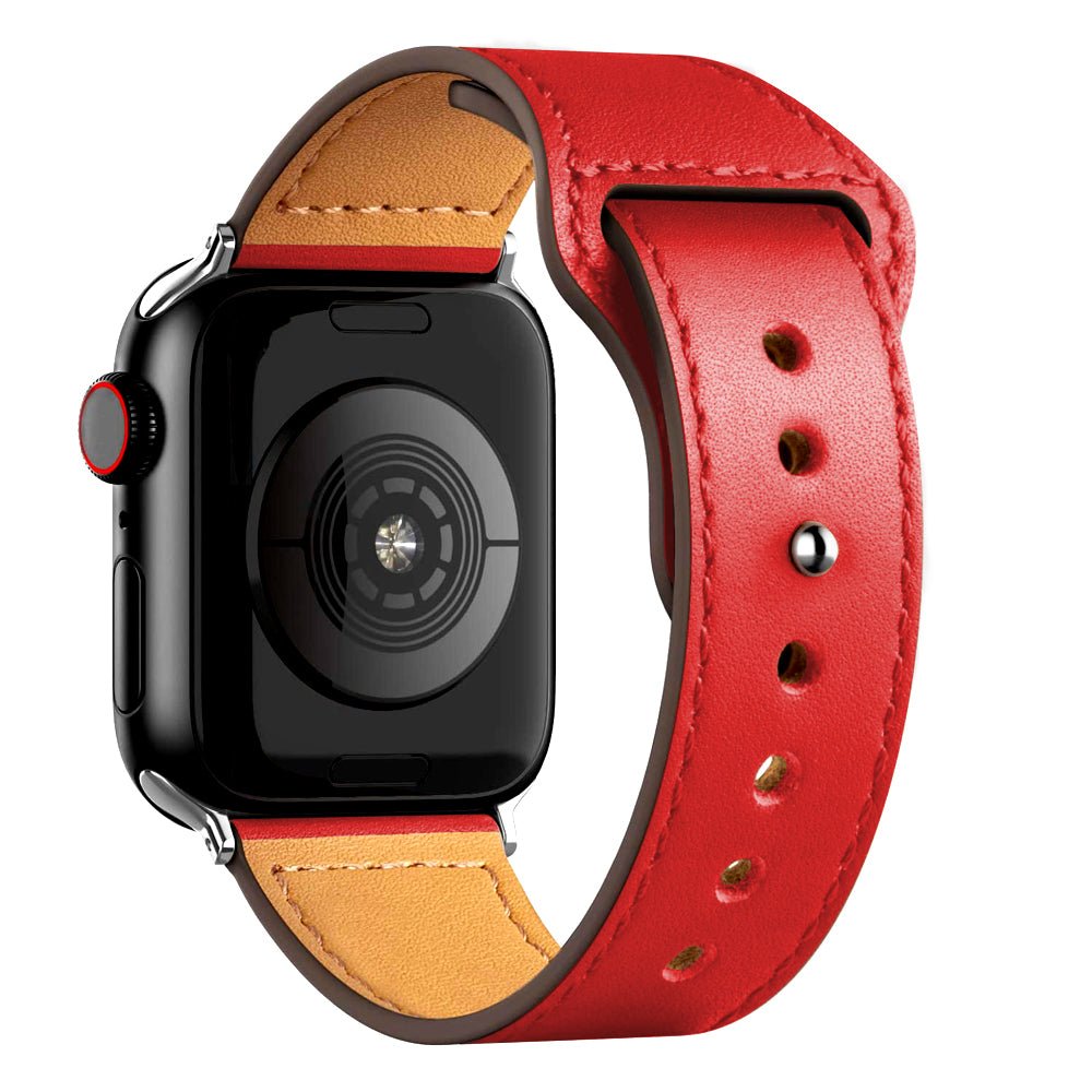 Bracelet Cuir Rouge pour Apple Watch